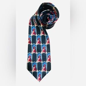 Belk- MARY holding JESUS  Blue and Red Patterned Tie